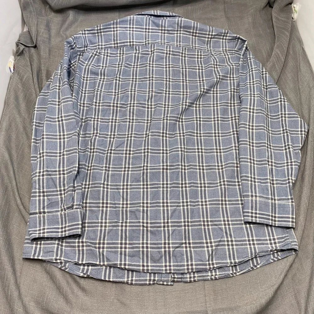 Pendleton Mens  Button Up Shirt Blue Plaid Long Sleeve Flap Pockets Top XL - Picture 3 of 8